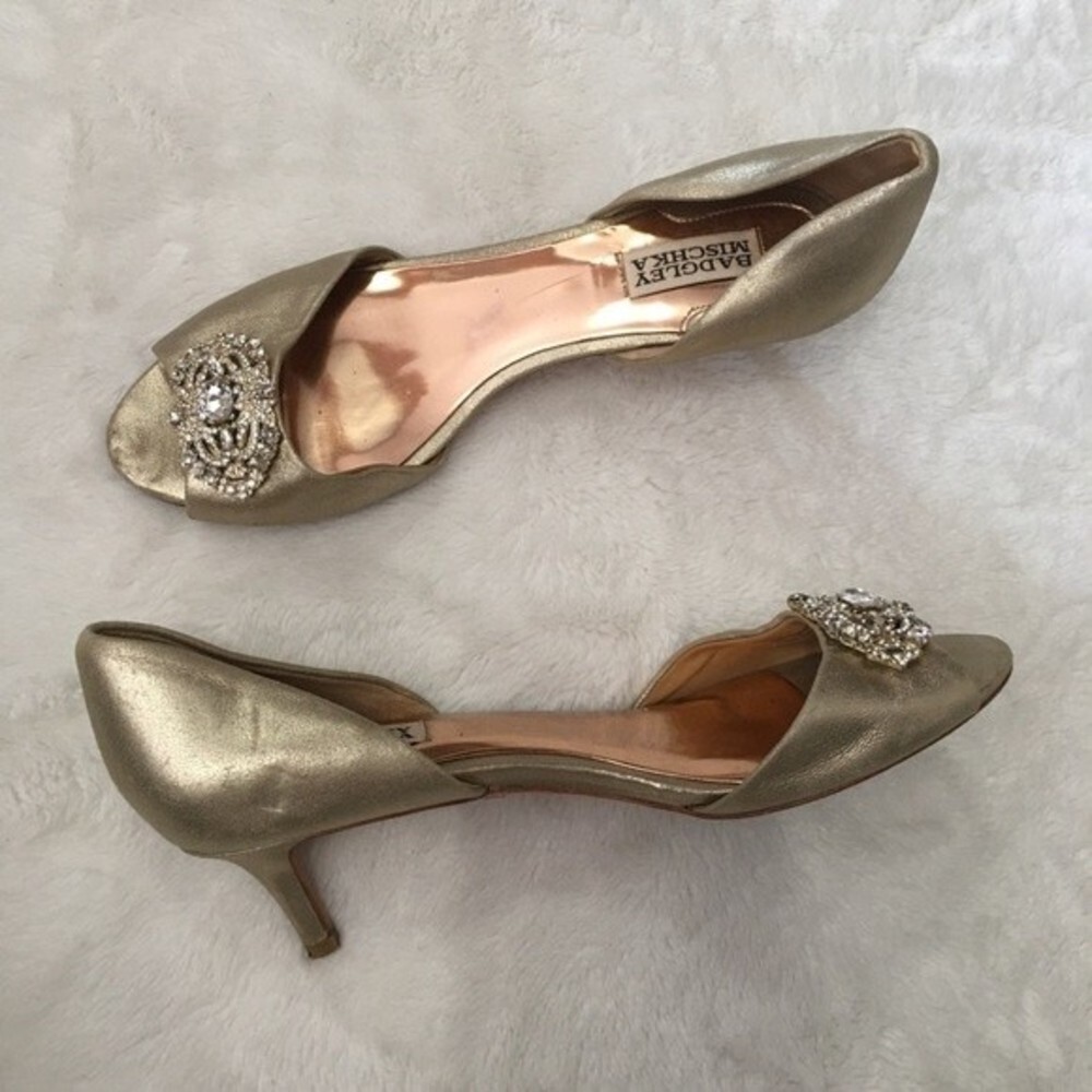 BADGLEY Mischka Davida Open Toe Kitten Heel - Picture 2 of 10